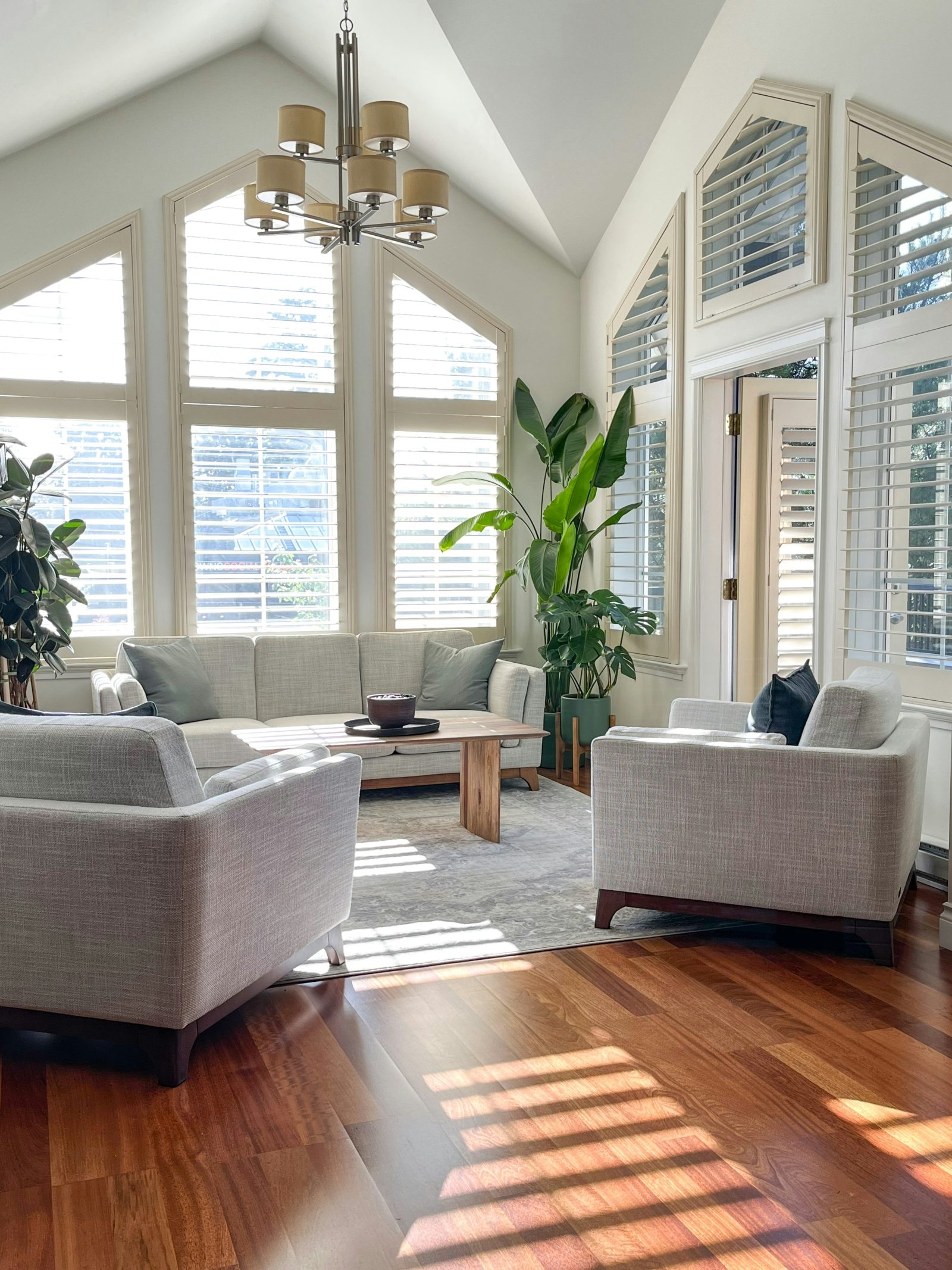 Hardwood Flooring Installation — Vaulted Living Room in Southlake